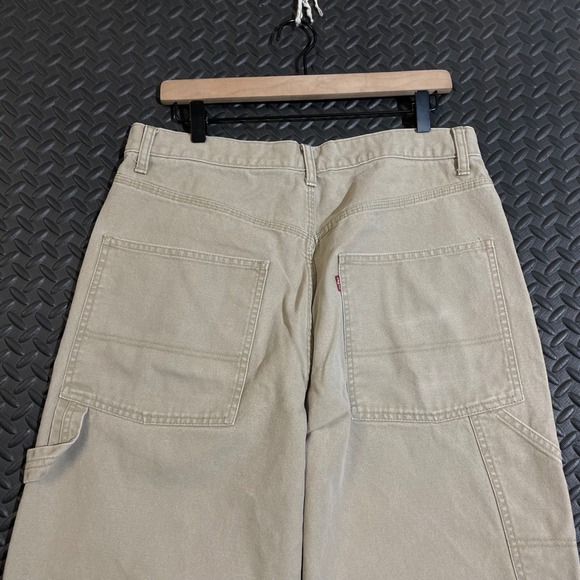 Vintage Levi's 539 Carpenter Pants Khaki Workwear‎ Utility 33x32 Made Hong Kong - Picture 3 of 10